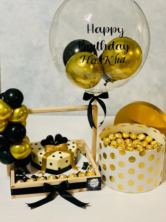 Cake with Crate & Ferrero Box